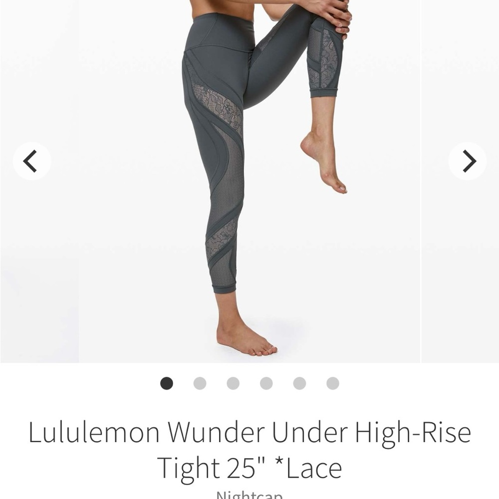 NWT Lululemon Wunder Under Lace, size 4, dark gray